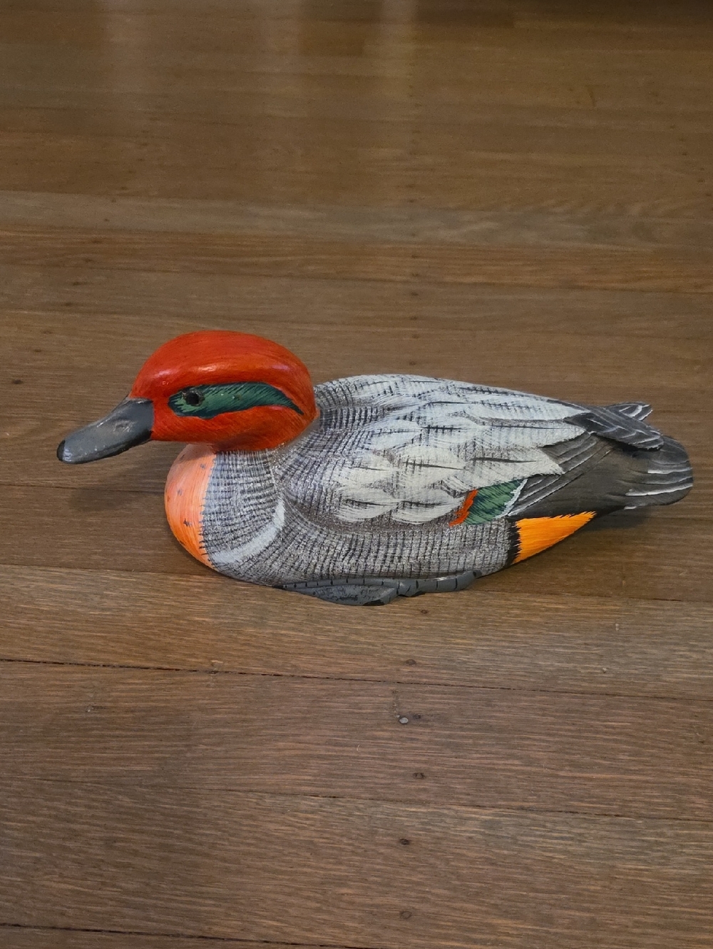 Hand-Painted / Hand Carved Wooden Decorative Duck. 10"